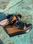 Addison Buckle-Strap Wedge top/side