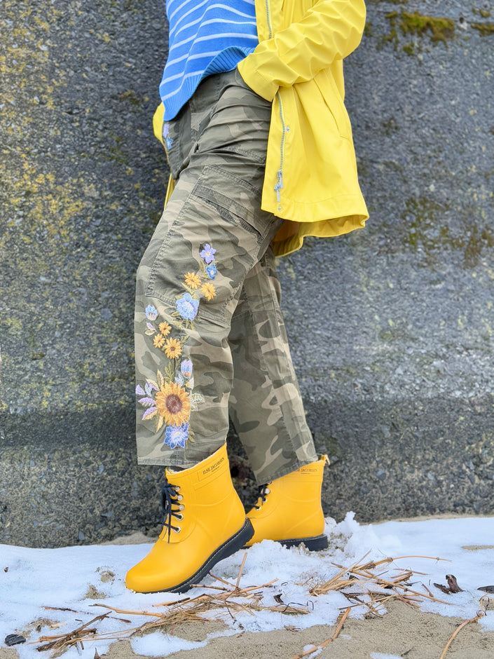 Driftwood Bri Embroidered Denim  X Camo Sunflower