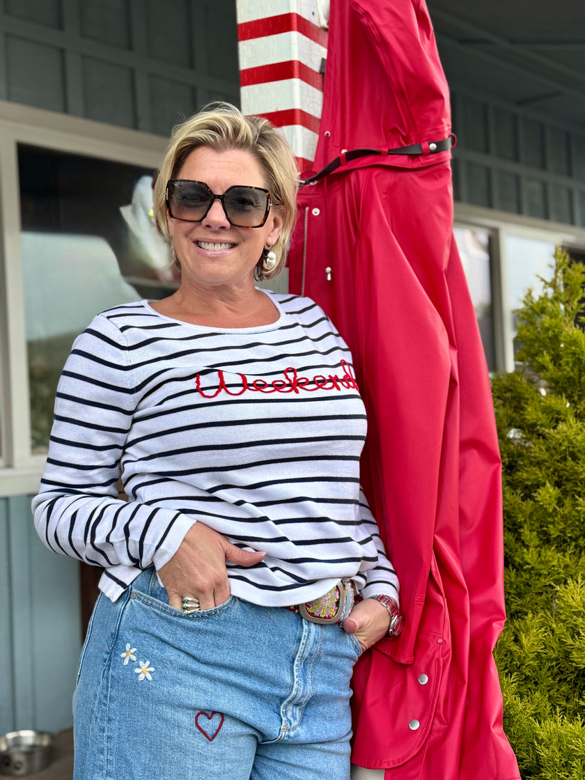 Stripe Weekend Sweater front/side