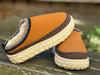 Contrast Stitch Detail Suede Plush Slippers brown