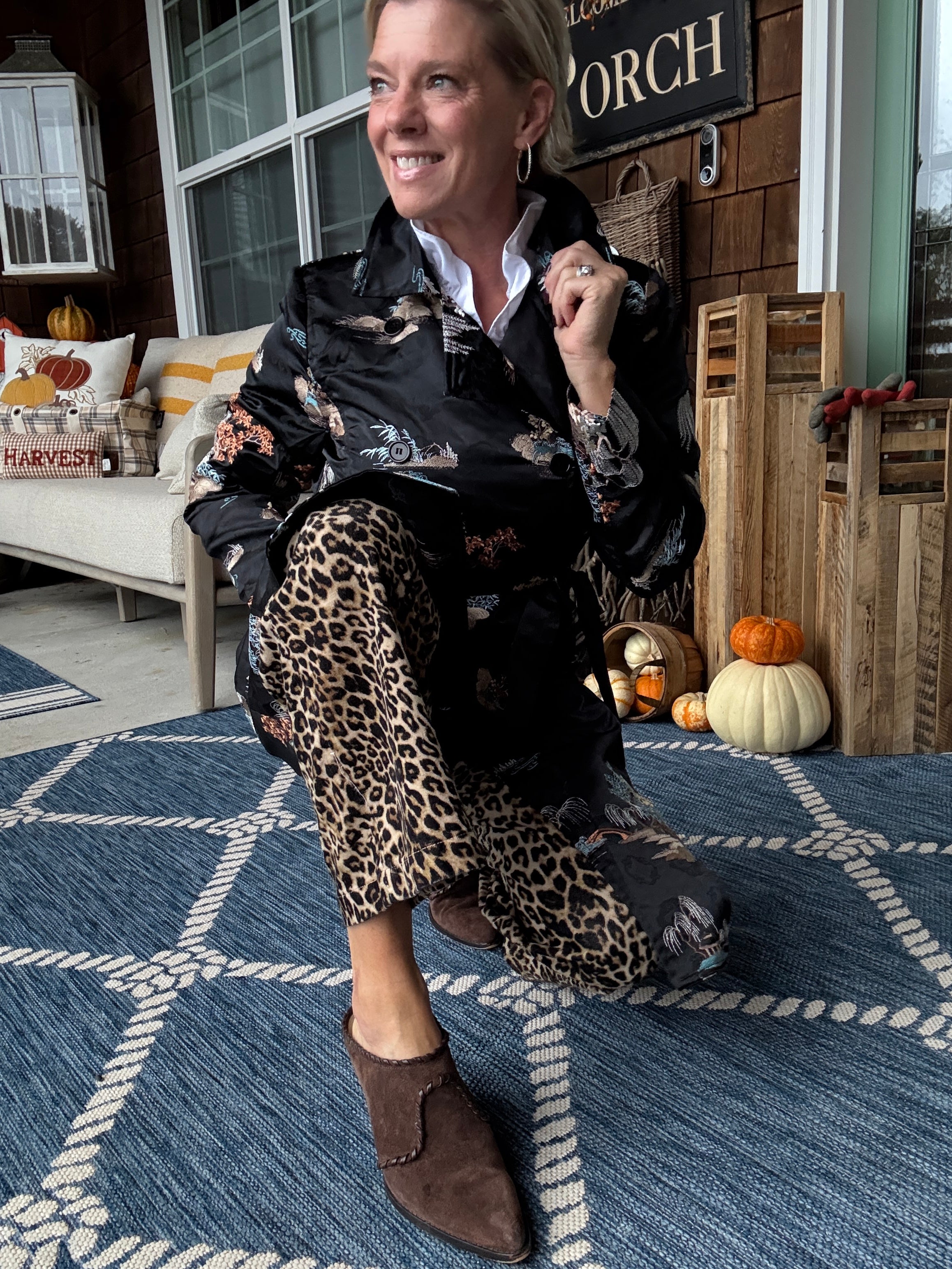 EMB'D JACQUARD TRENCH COAT