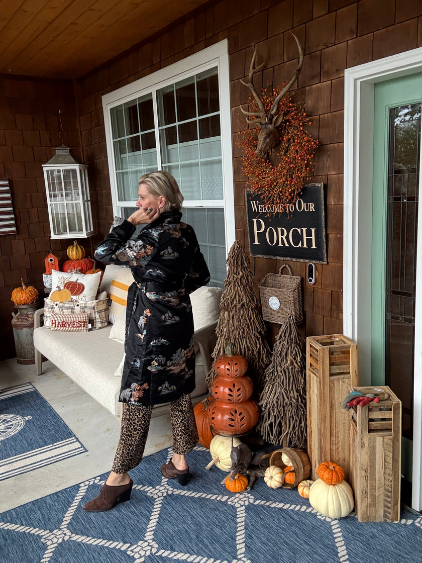 EMB'D JACQUARD TRENCH COAT