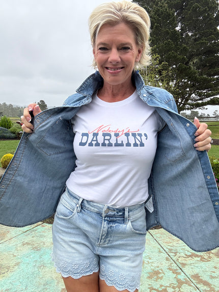 Darlin SS T-Shirt Bright White