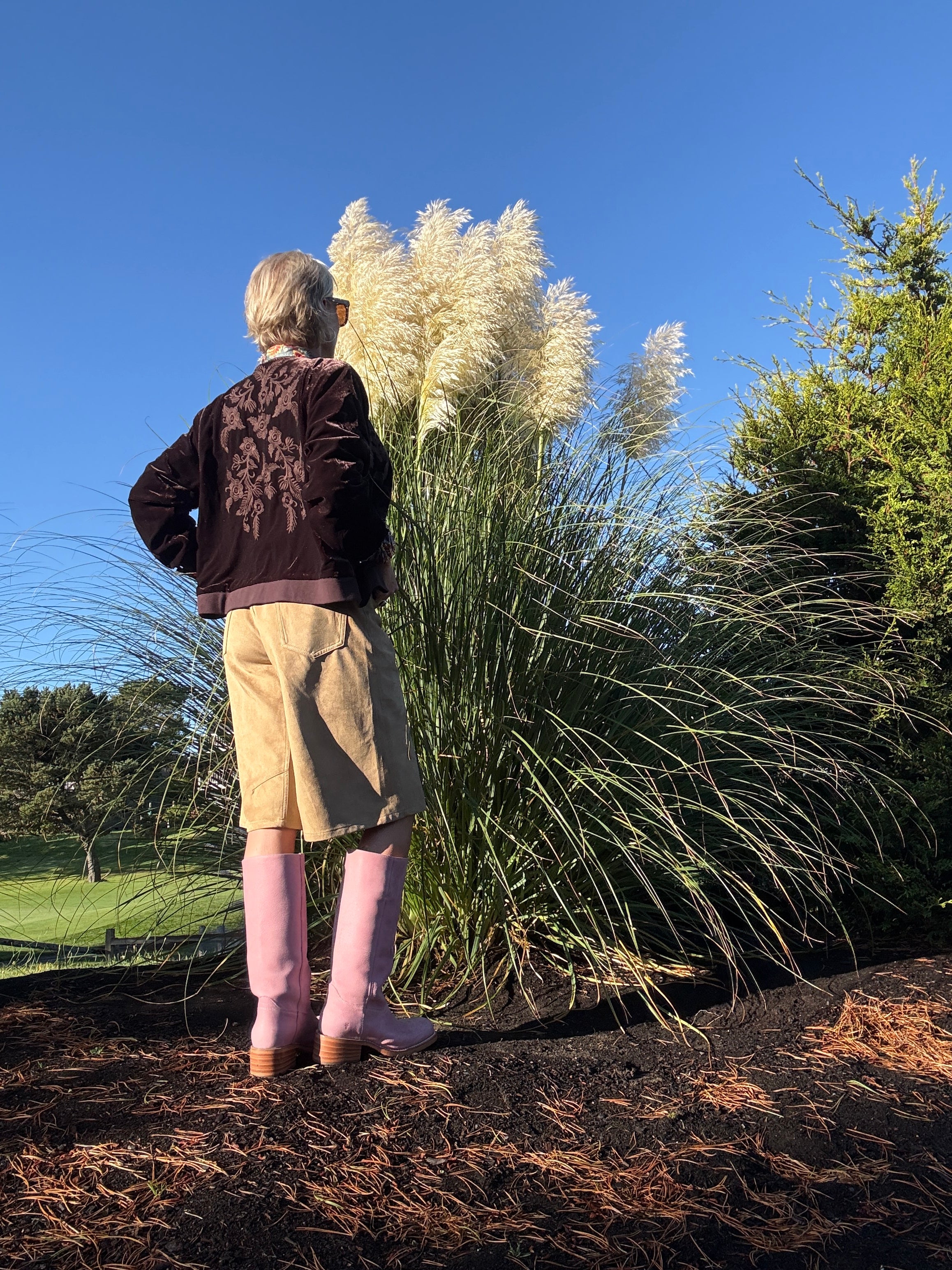 VELVET BOMBER JACKET W/ EMB