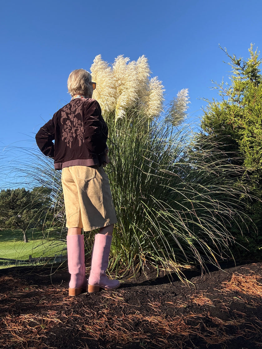 VELVET BOMBER JACKET W/ EMB