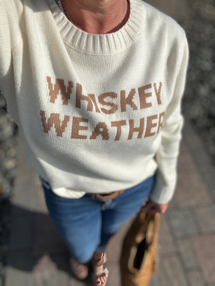 Whiskey Weather Sweater ivory front
