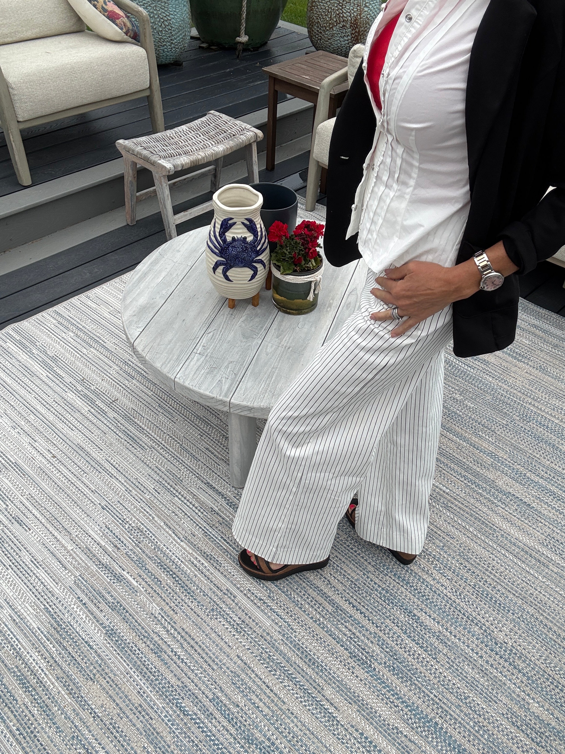 Donna striped woven pant