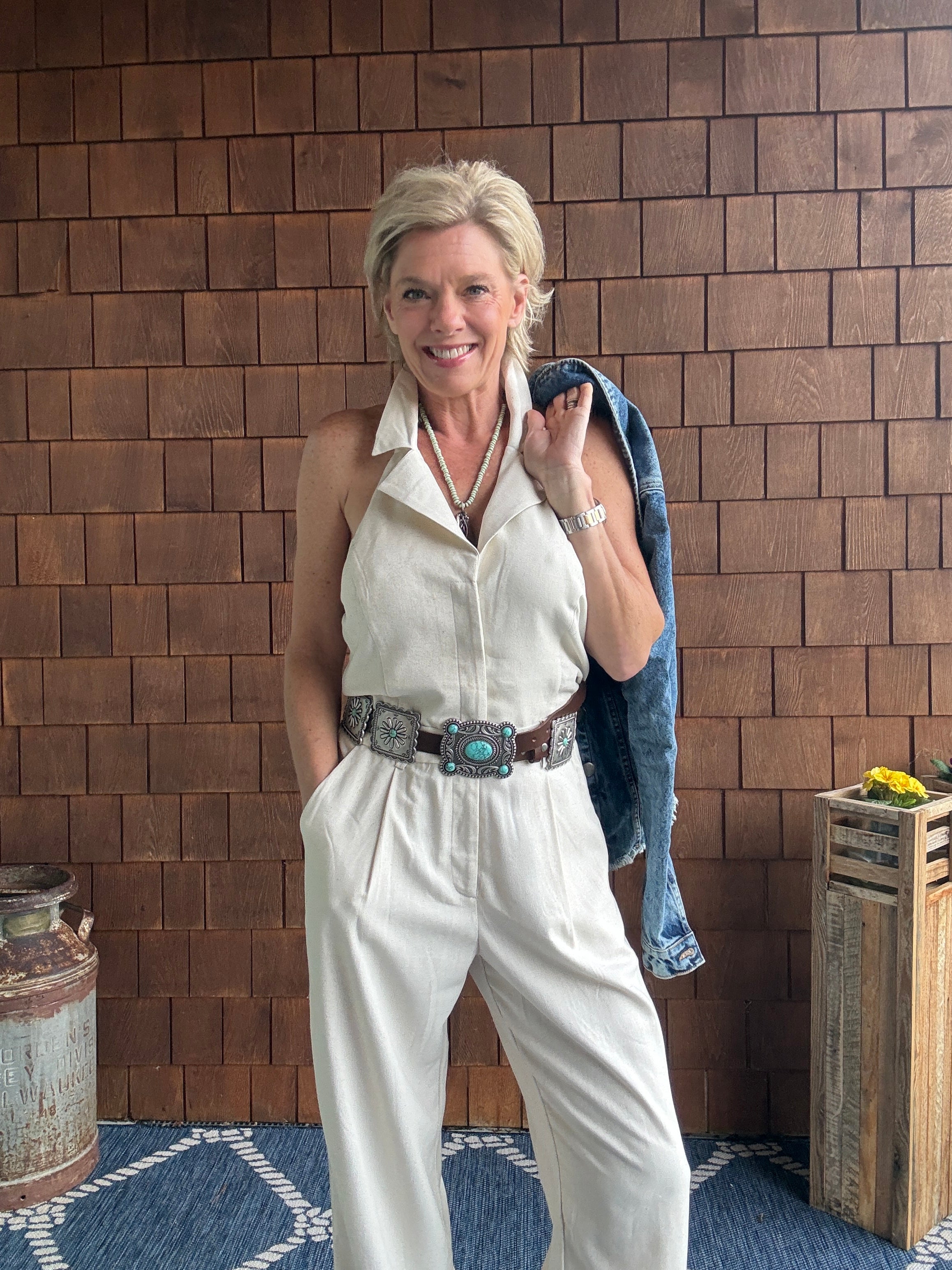 Heaven Sent Button Down Sash Belt Jumpsuit
