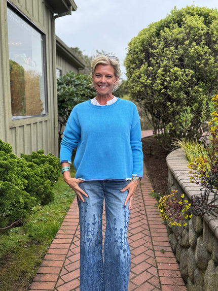 Ella Bottom Detail Sweater Azure