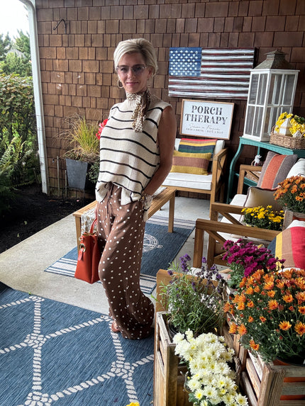 Woven Dot Print Pant