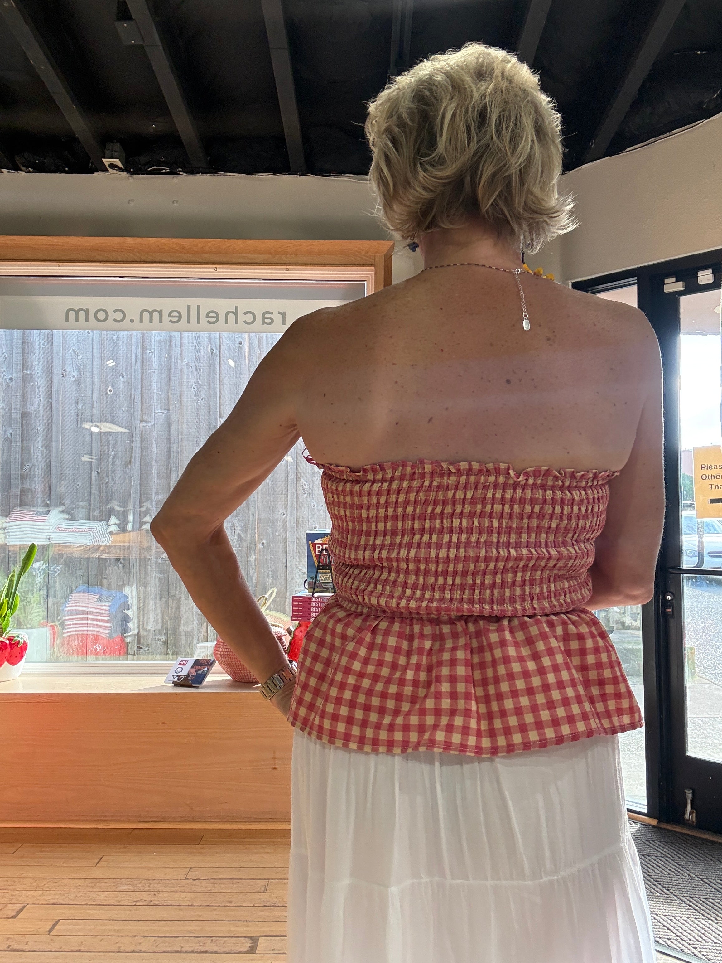 Cherry Basket + Smocked and Flared Tube Top