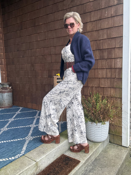 Sail Away with Me Button Down Sash Belt Jumpsuit