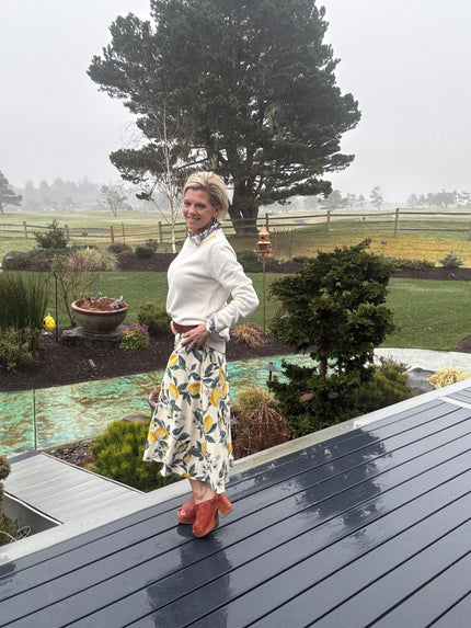 Vintage Lemonade Buckled A Line Midi Skirt