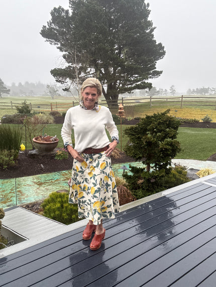 Vintage Lemonade Buckled A Line Midi Skirt