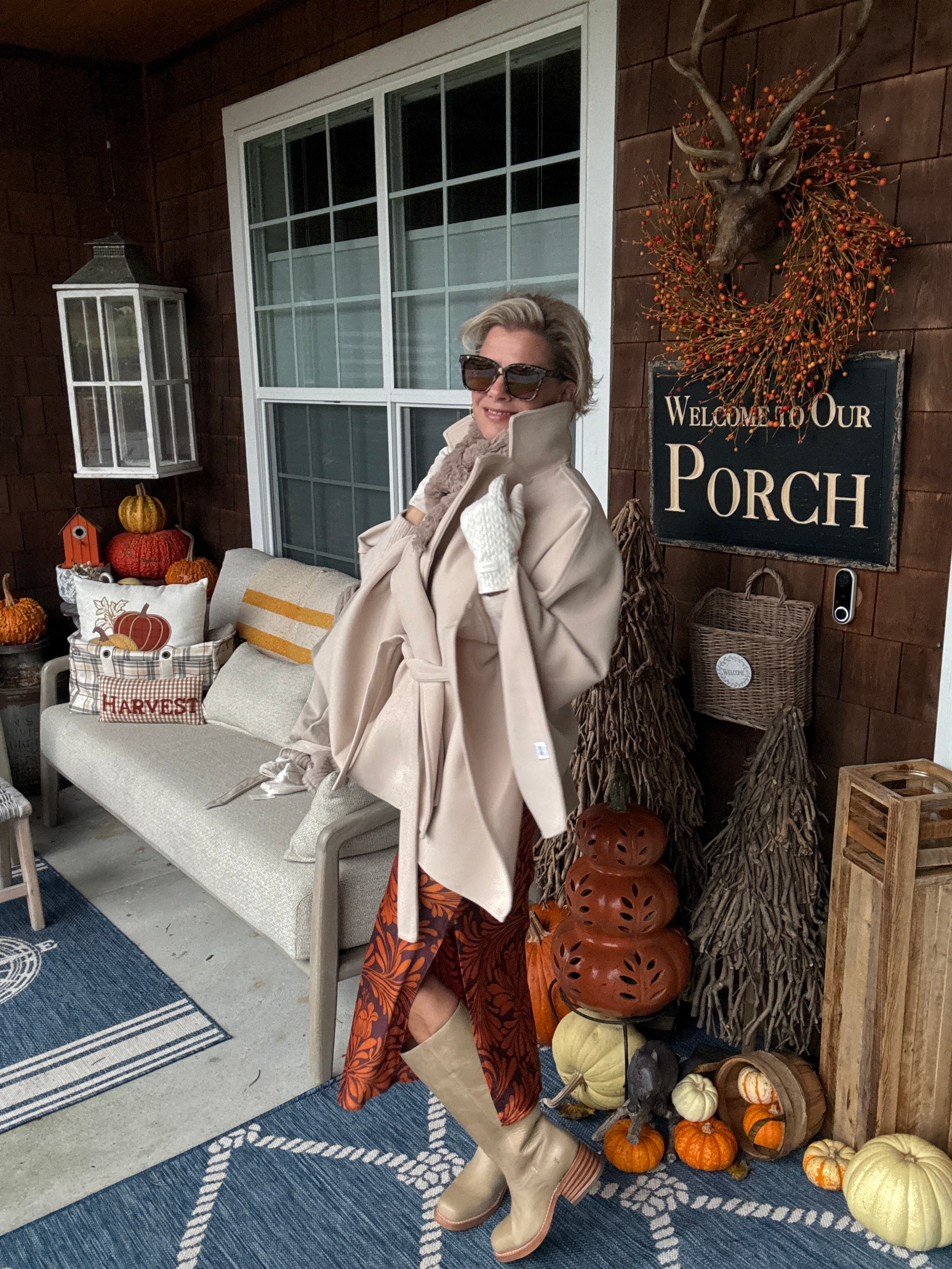 Notched Lapel Belted Tailored Cape