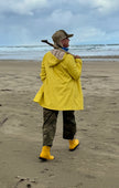 View from the back of a yellow Ilse Jacobsen 228FR Raincoat
