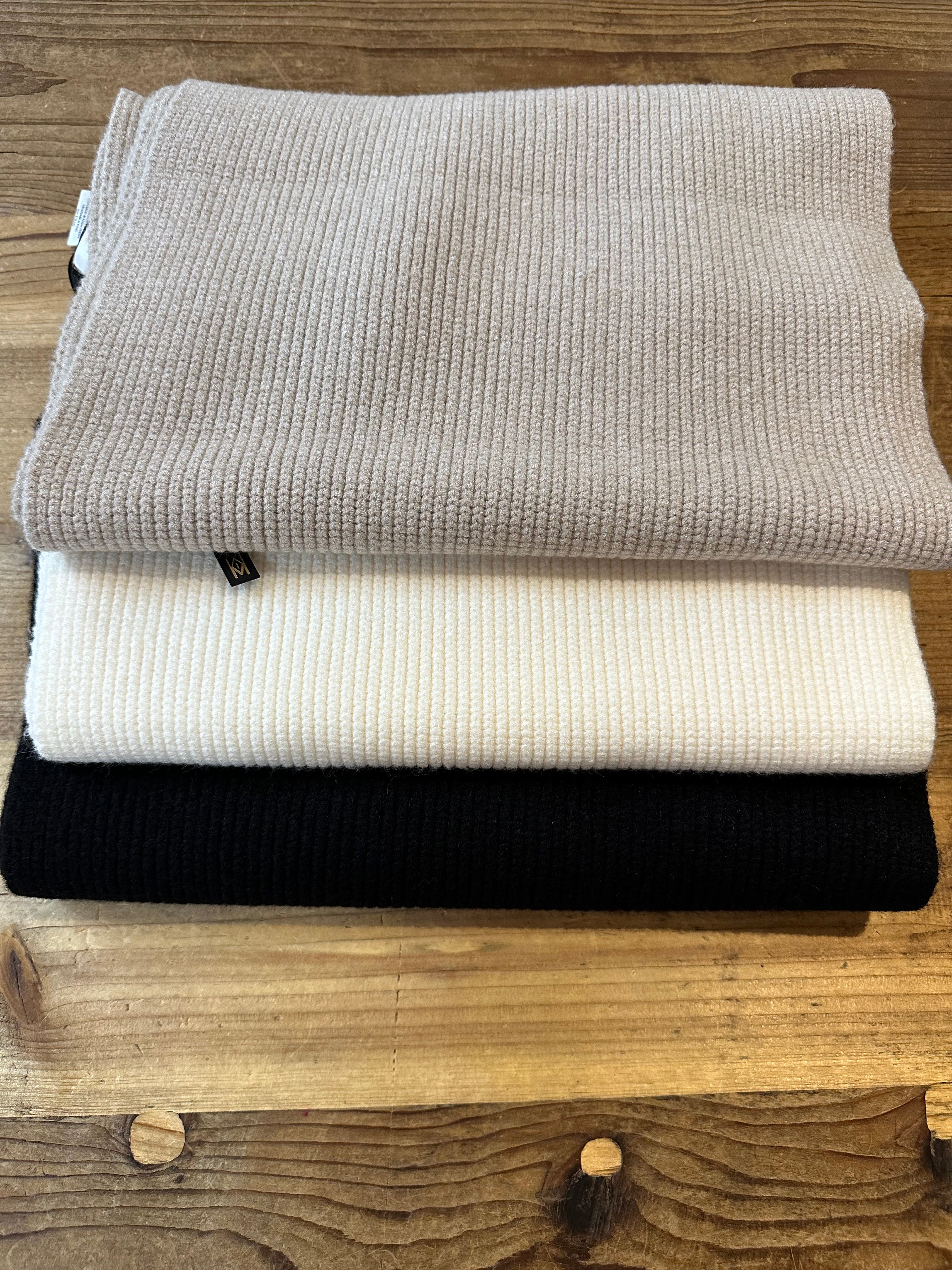 Neutral Colors Italian Knit Rib Chunky Scarf