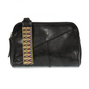 Black Gigi Crossbody with Woven Wrist Strap 