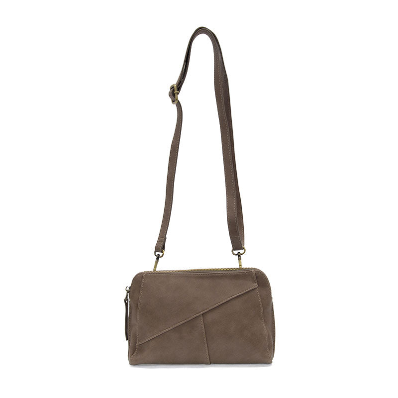 Taupe Crossbody with Woven Wrist Strap