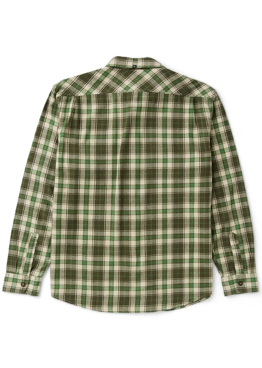 Central Coast Eco LS Flannel vintage green back