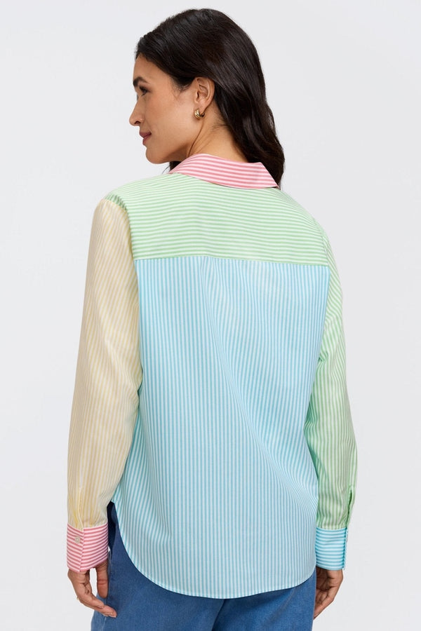 Meghan LS ppo Stripe Mix Shirt multi back