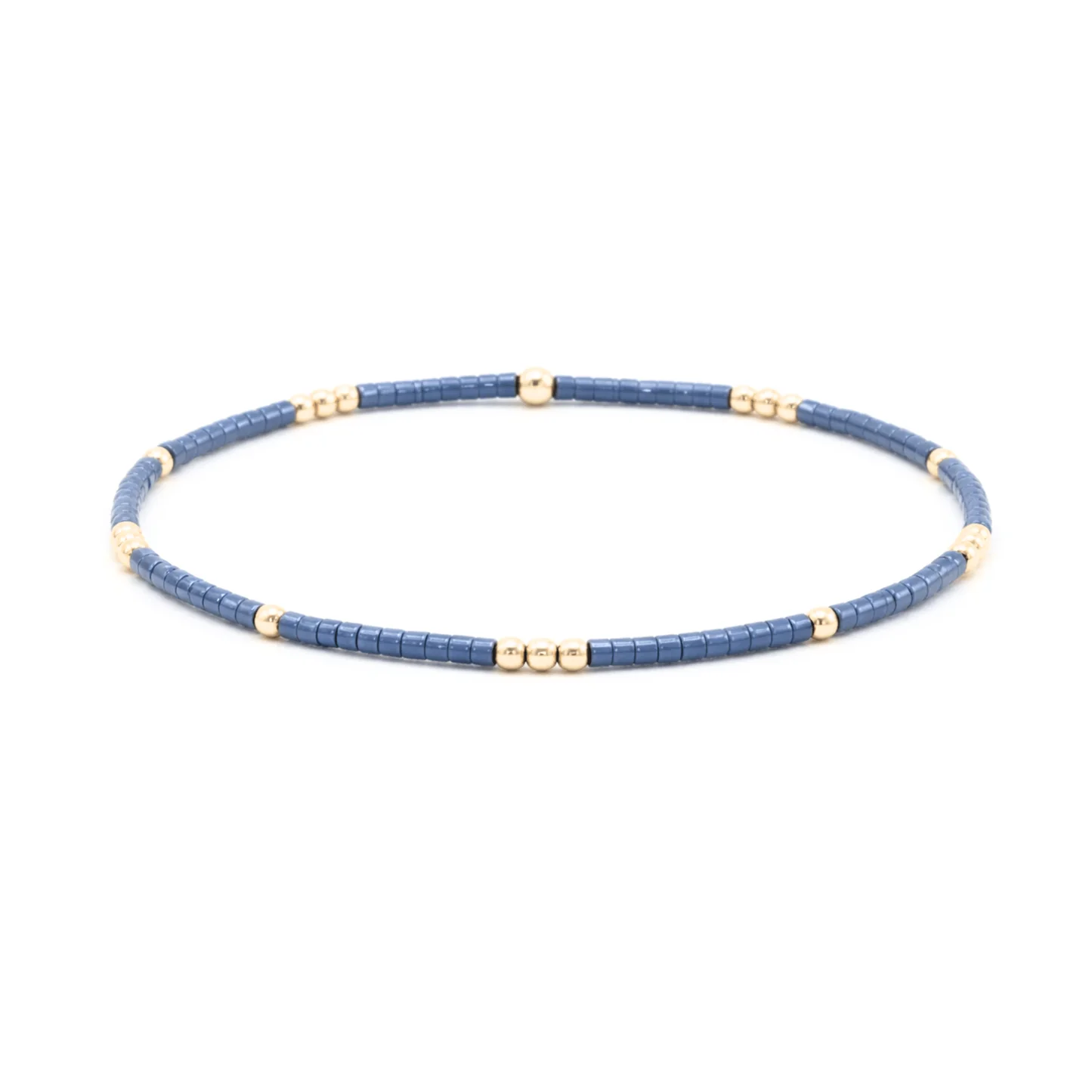 STEEL BLUE + Gold Bracelet
