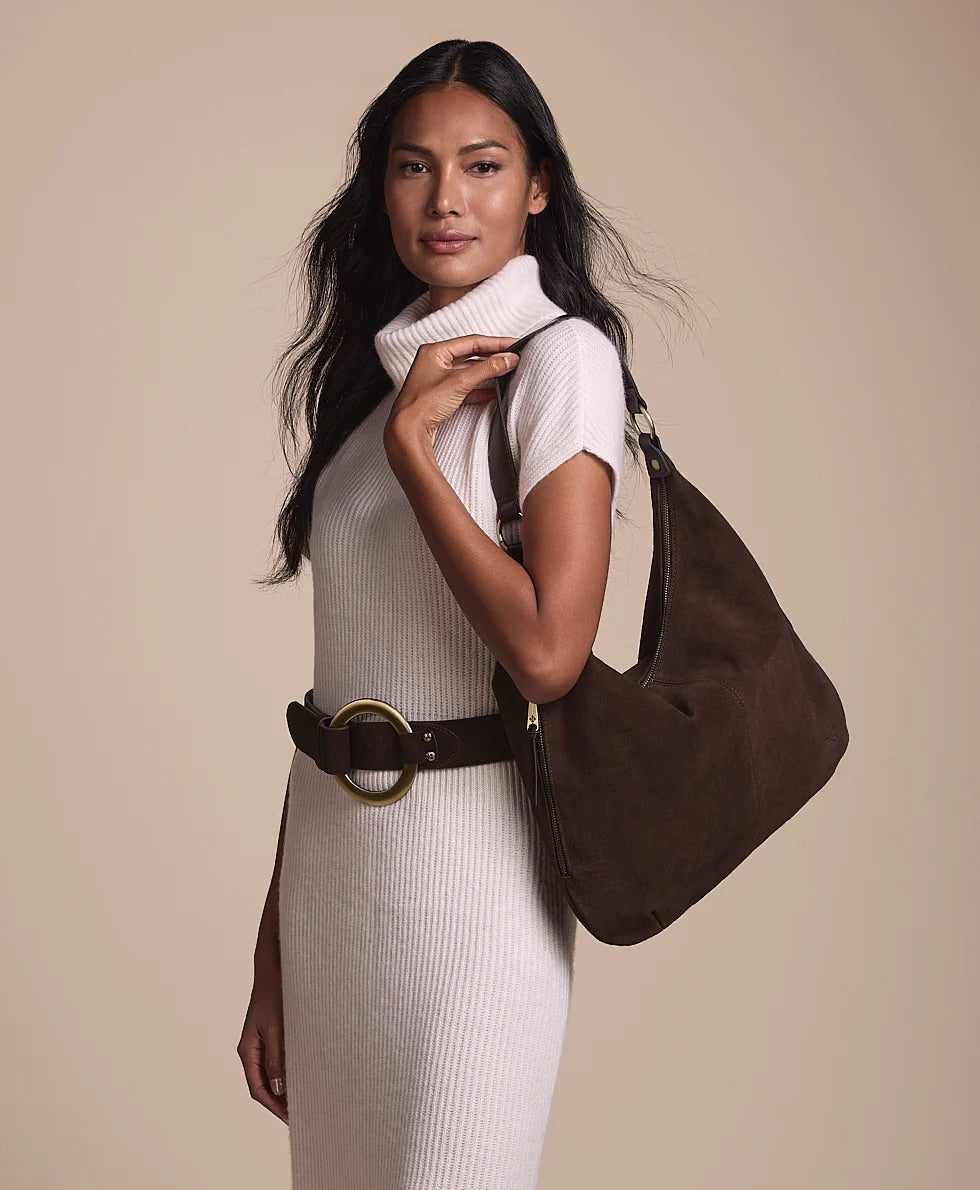Esther Hobo - Suede Leather Chocolate