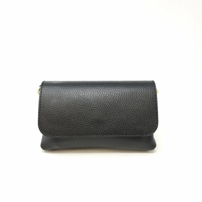 Paige Italian Leather Crossbody black with no strap