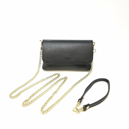 Paige Italian Leather Crossbody with strap and wristlet