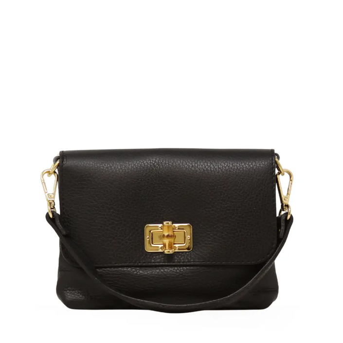 Sally Italian Leather Clutch and Crossbody black