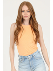 Samantha RIB KNIT ROUNDED HEM TANK TOP apricot crush front
