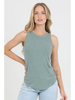 Samantha RIB KNIT ROUNDED HEM TANK TOP sage green front