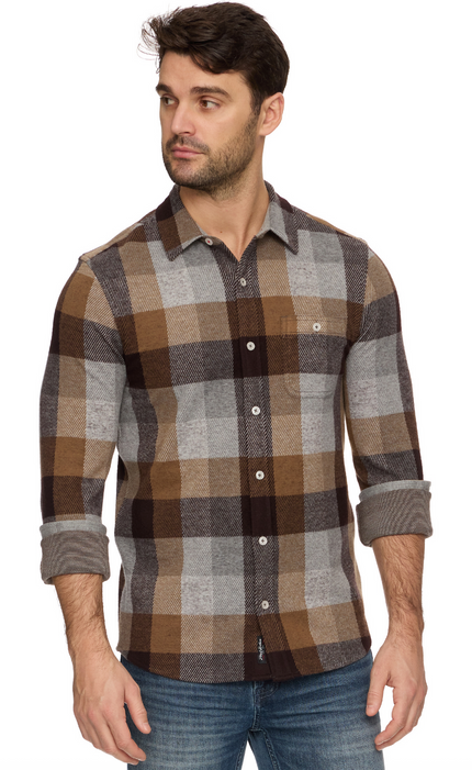 MATHIS LS BOX PLAID HERO KNIT FLANNEL