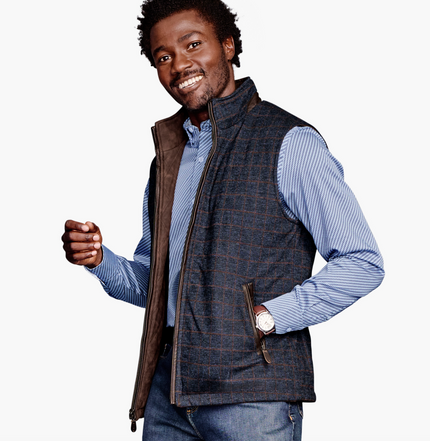 PTON REVERSIBLE VEST Knit side Navy/brown
