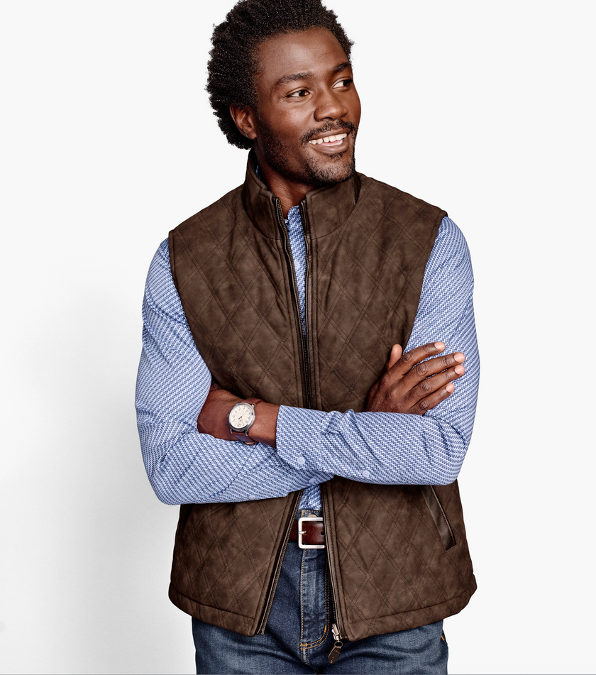 PTON REVERSIBLE VEST leather side navy/brown