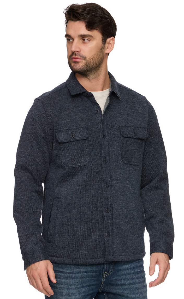 MASON FLEECE LINED SWEATER KNIT SHIRT JACKET