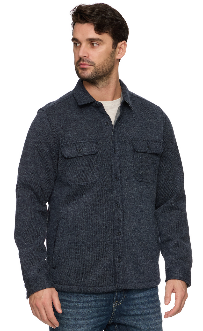 MASON FLEECE LINED SWEATER KNIT SHIRT JACKET