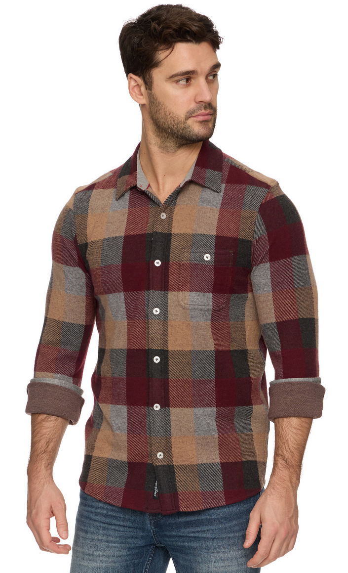 MATHIS LS BOX PLAID HERO KNIT FLANNEL