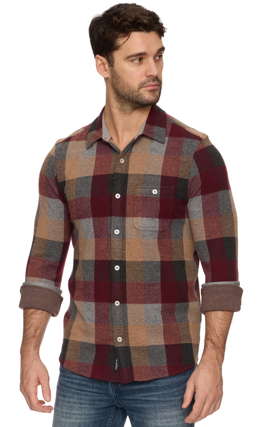 MATHIS LS BOX PLAID HERO KNIT FLANNEL