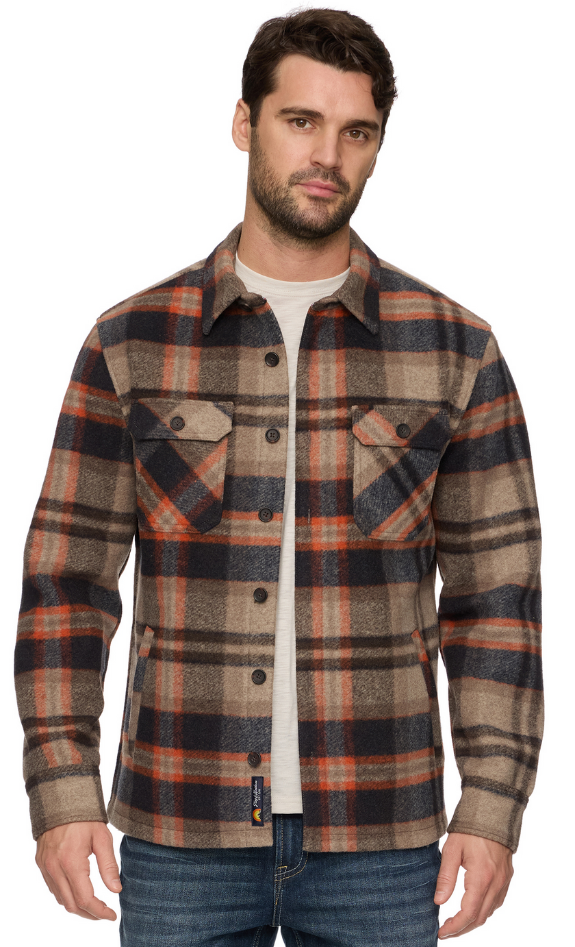 MIDLAND BRUSHED PLAID SHIRT JACKET