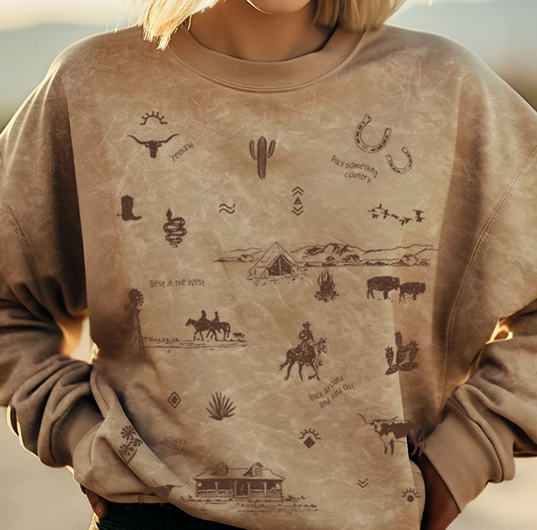 Western Allover Sweatshirt