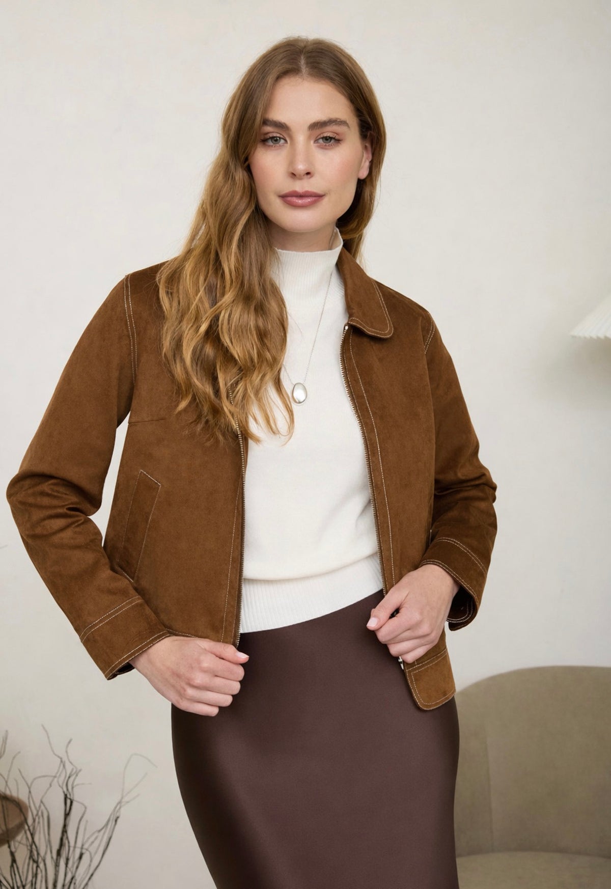 Faux Suede Jacket