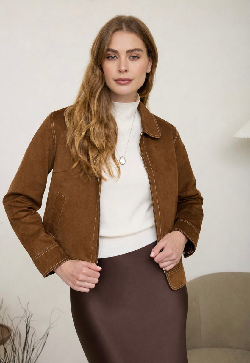 Faux Suede Jacket