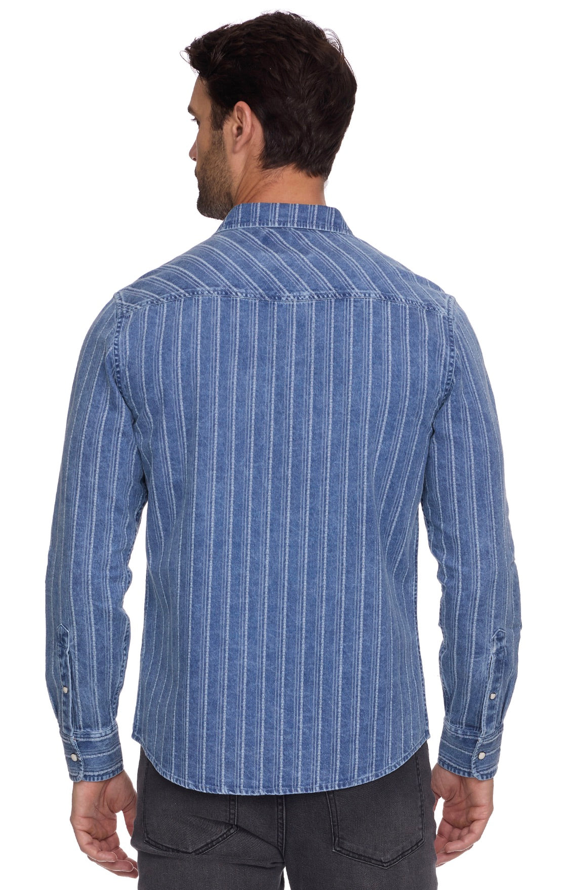 Lineville LS Textured Stripe Western Shirt