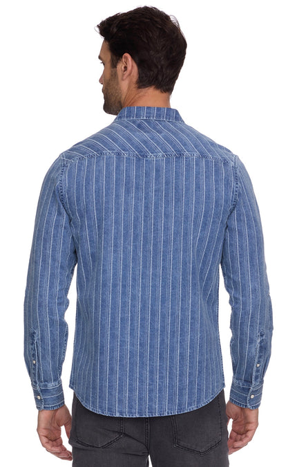 Lineville LS Textured Stripe Western Shirt