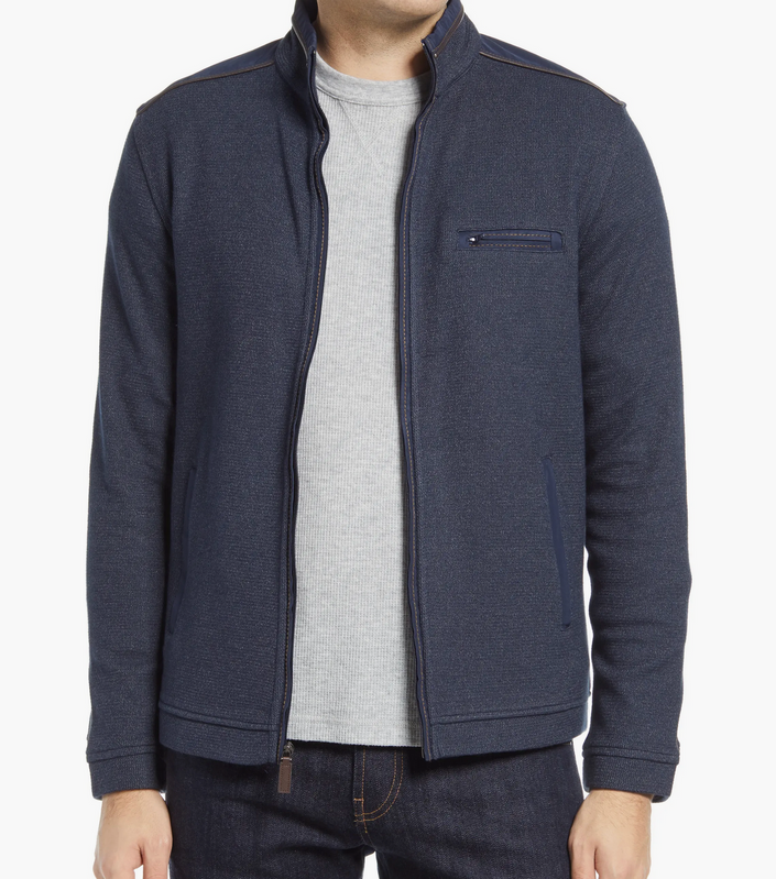 Johnston & Murphy Melange Knit Full Zip |