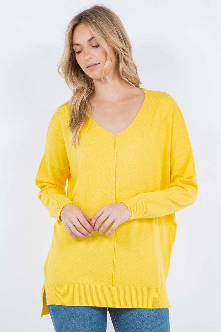Christi Front Seam Sweater ~ Citrus