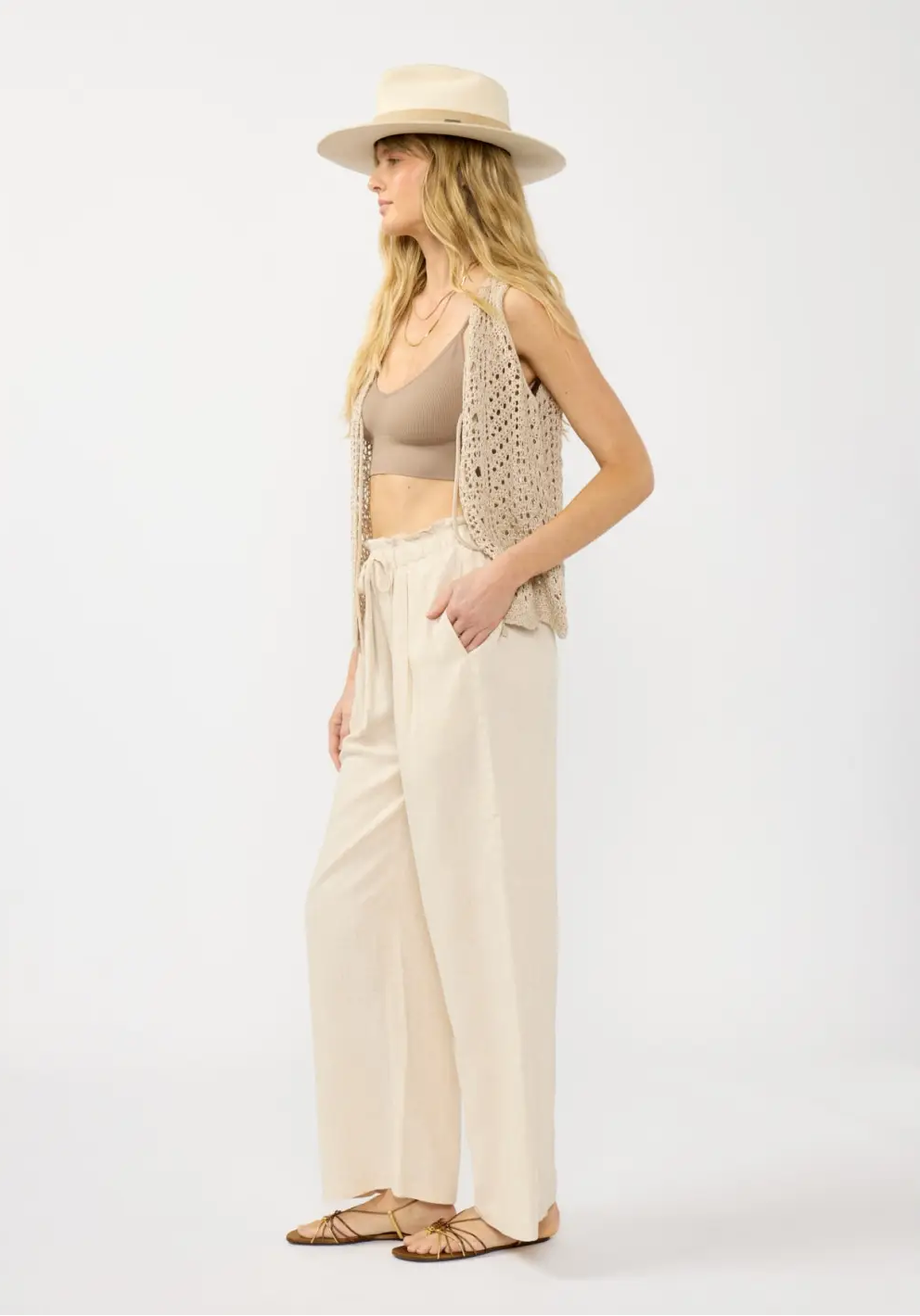 The Sandy Drawstring Pant natural-side