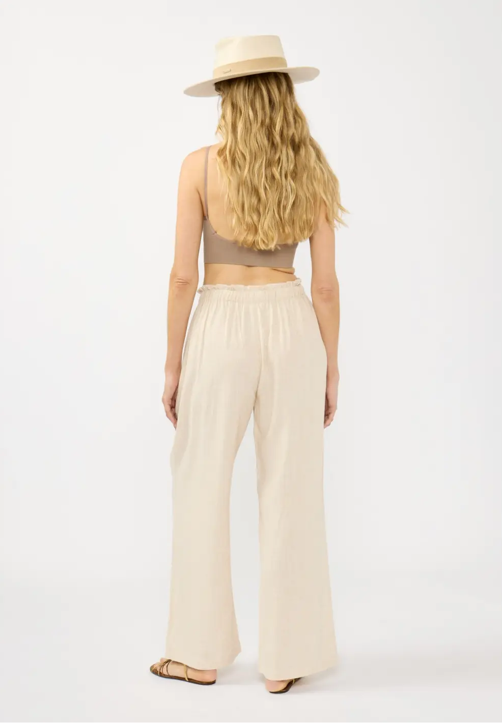 The Sandy Drawstring Pant natural-back