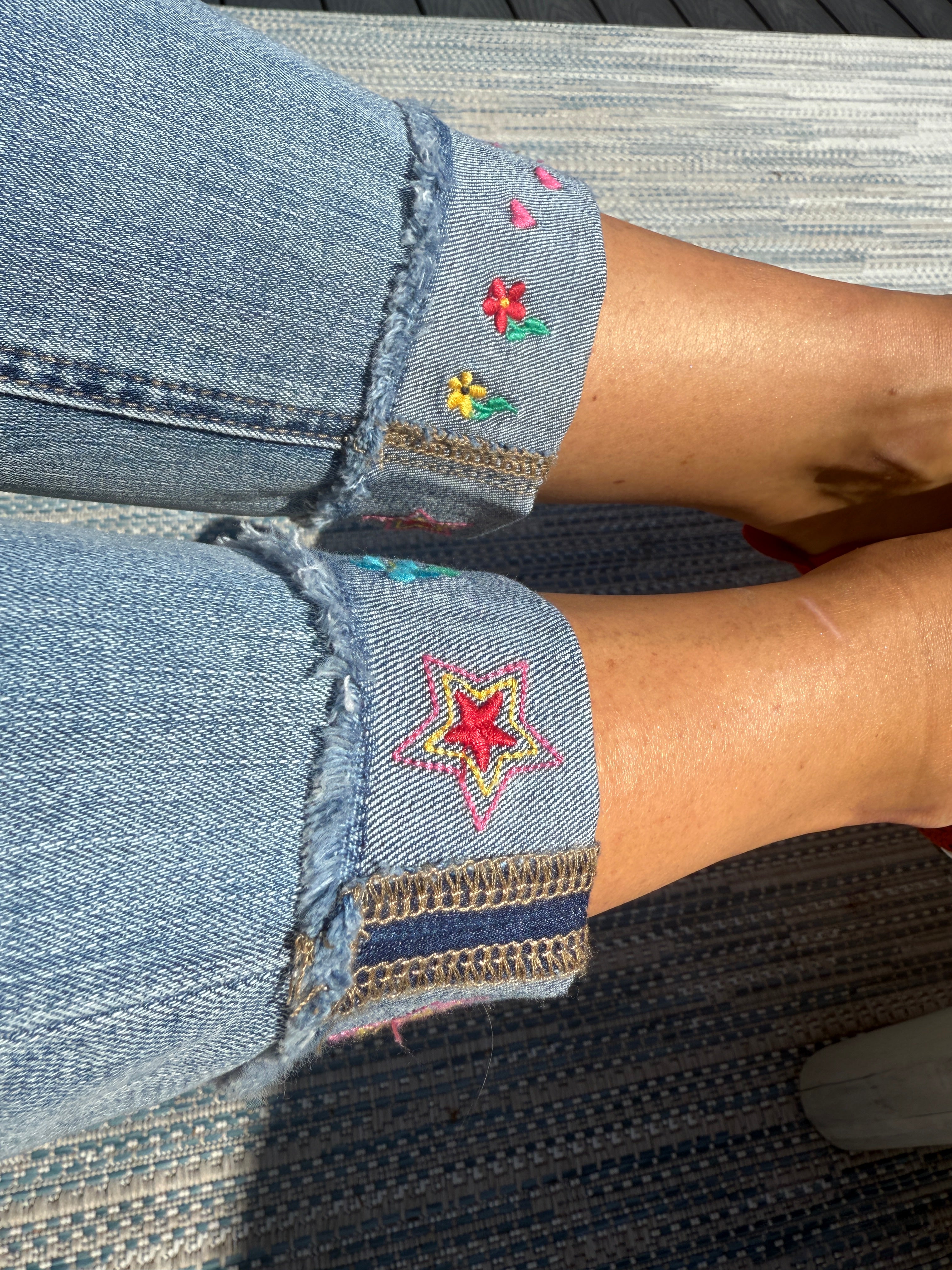 Whimsical Wonder Cuff Denim Jeans Cuffs
